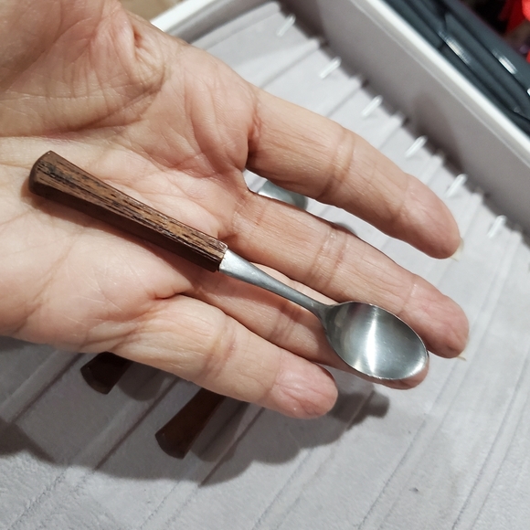 MCM Japan Wood Handle Coctail Appetizer Spoons - Set of 4 🥄🥄🥄🥄 Vintage - Picture 6 of 10